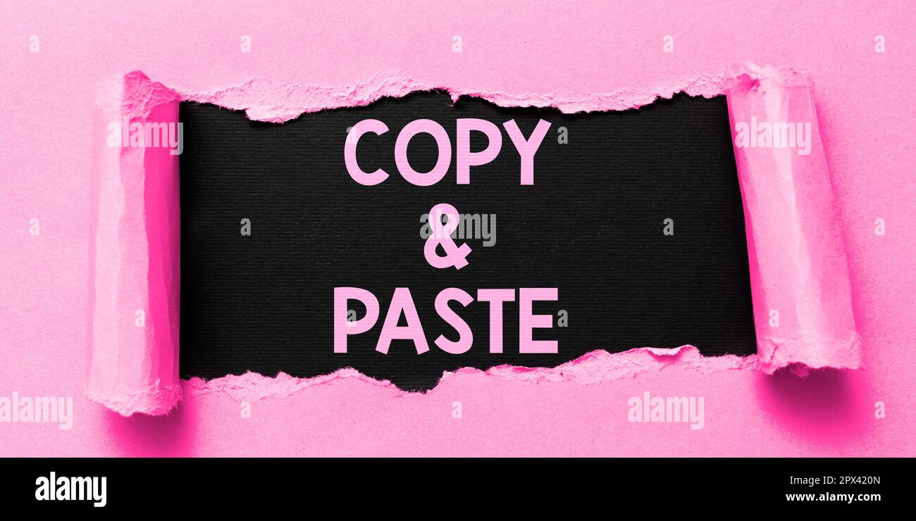 Hand writing sign Copy Paste, Internet Concept an imitation, transcript ...