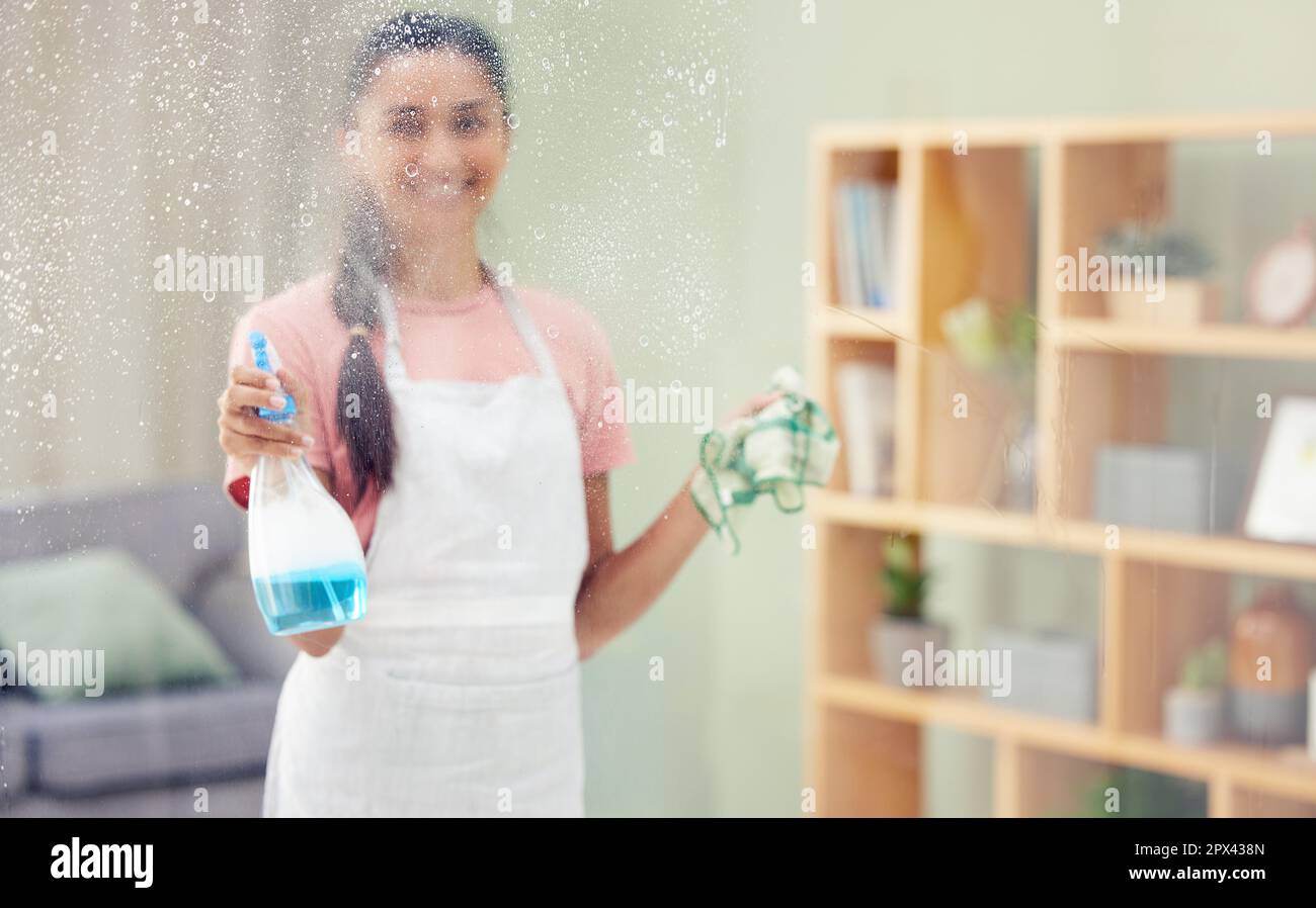 You shouldnt look at the world through dirty windows. a young woman