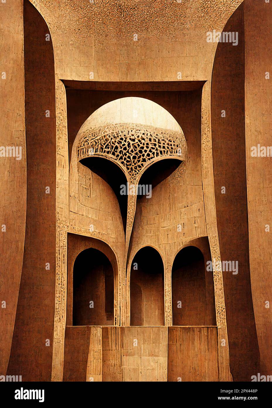 Concept for a Traditional Islamic Architecture with Carved Dome Decoration Stock Photo - Alamy