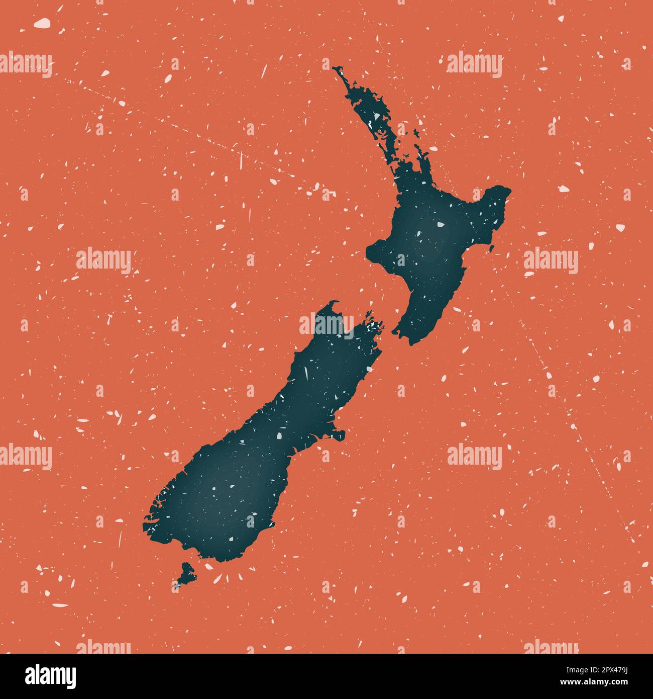 New Zealand vintage map. Grunge map of the country with distressed