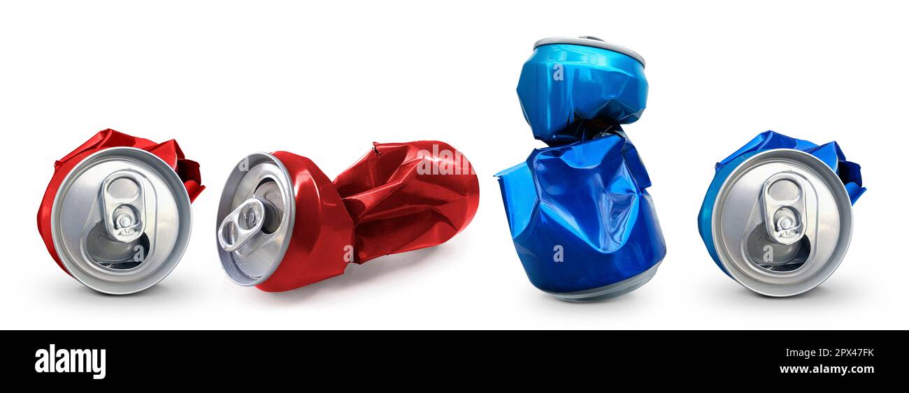Compressed cans isolated on a white background Stock Photo - Alamy