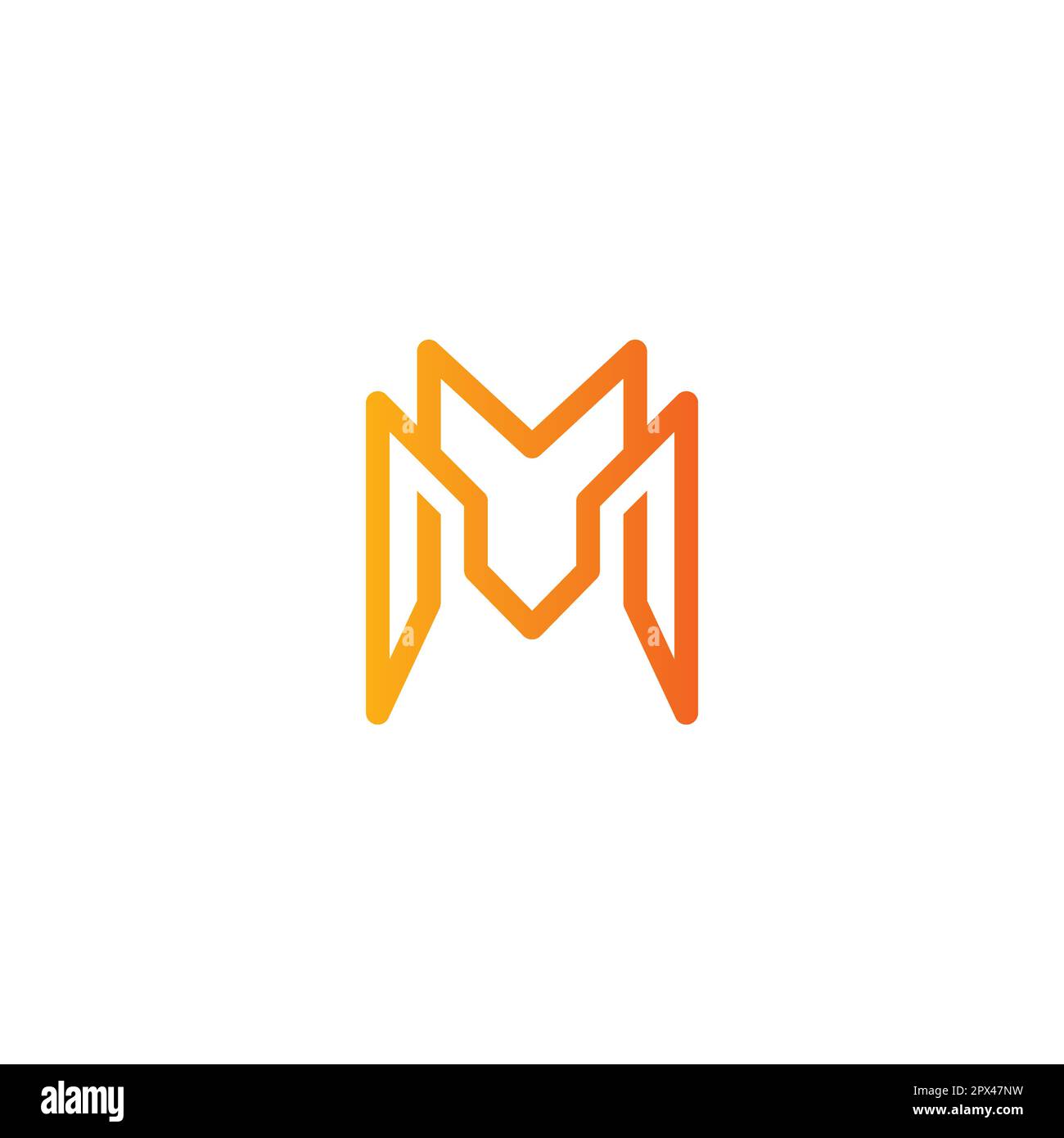 Letter MM minimal elegant monogram art logo. Outstanding professional trendy  awesome artistic initial based Alphabet icon logo. Premium Business logo  Stock Vector
