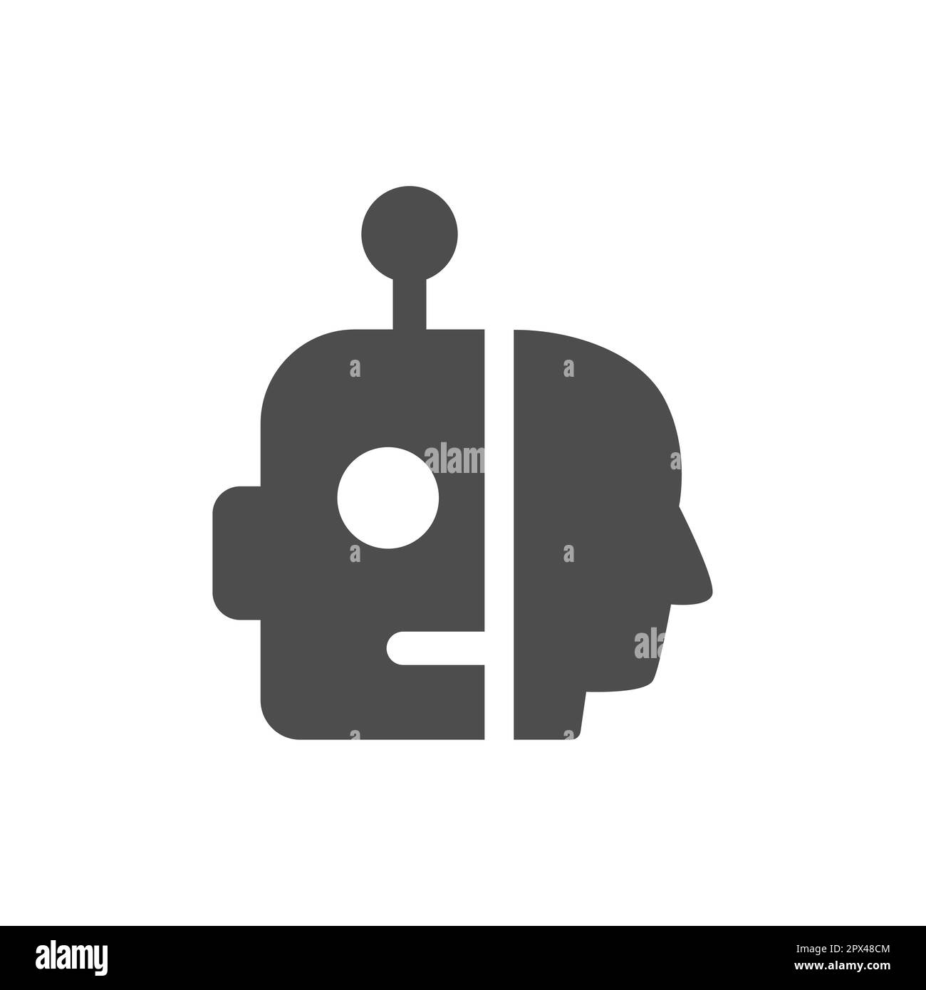 artificial intelligence silhouette vector icon Stock Vector Image & Art ...