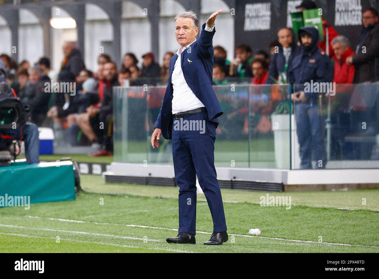 Venice, Italy. 01st May, 2023. Ceo of Modena Carlo Rivetti and Simone Pavan  during Venezia FC vs Modena FC, Italian soccer Serie B match in Venice,  Italy, May 01 2023 Credit: Independent