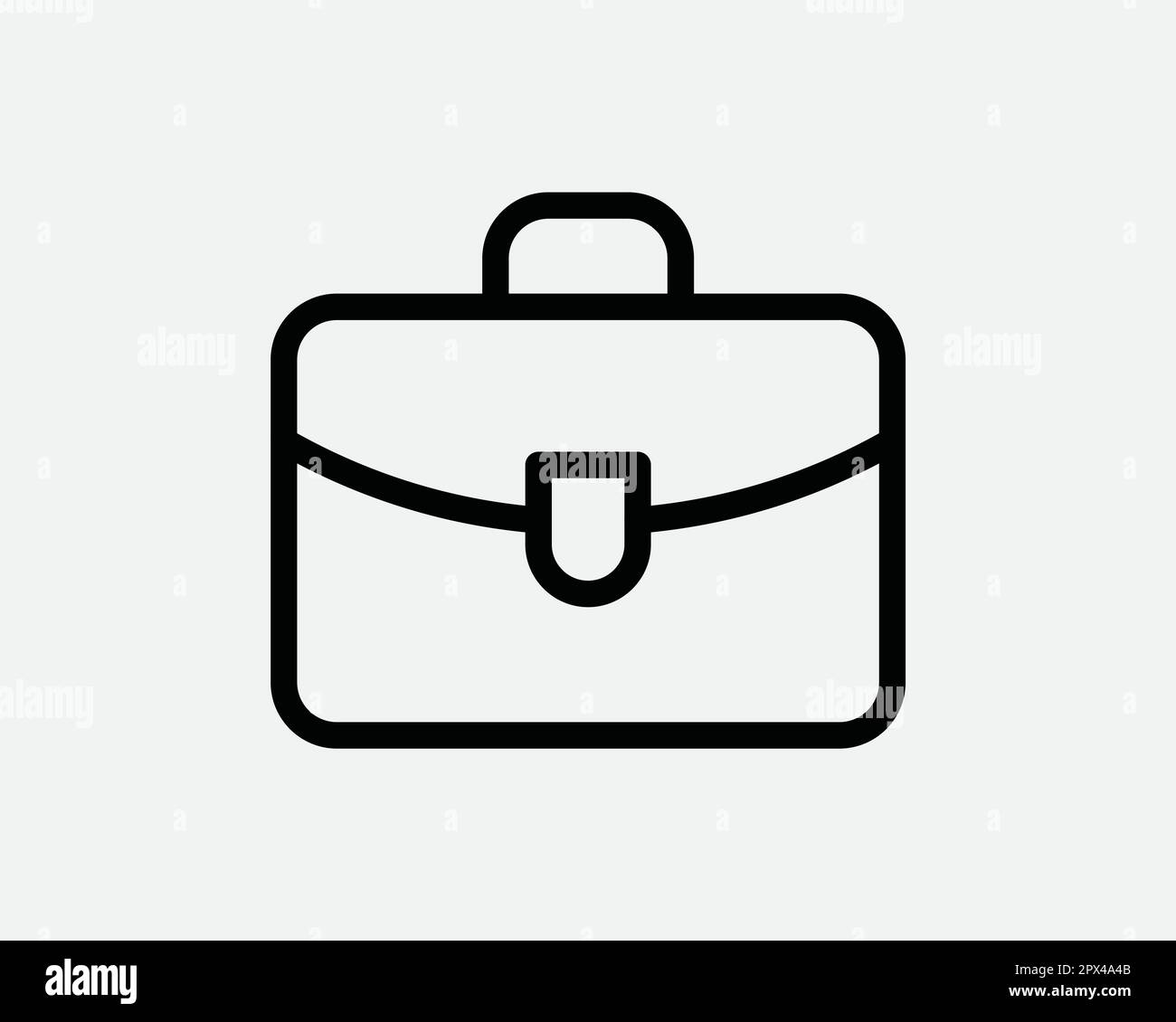 Briefcase Thin Line Icon. Handheld Suitcase Baggage Business Office  Job Travel Linear Sign Symbol. Black Vector Graphic Illustration Clipart Cricut Stock Vector