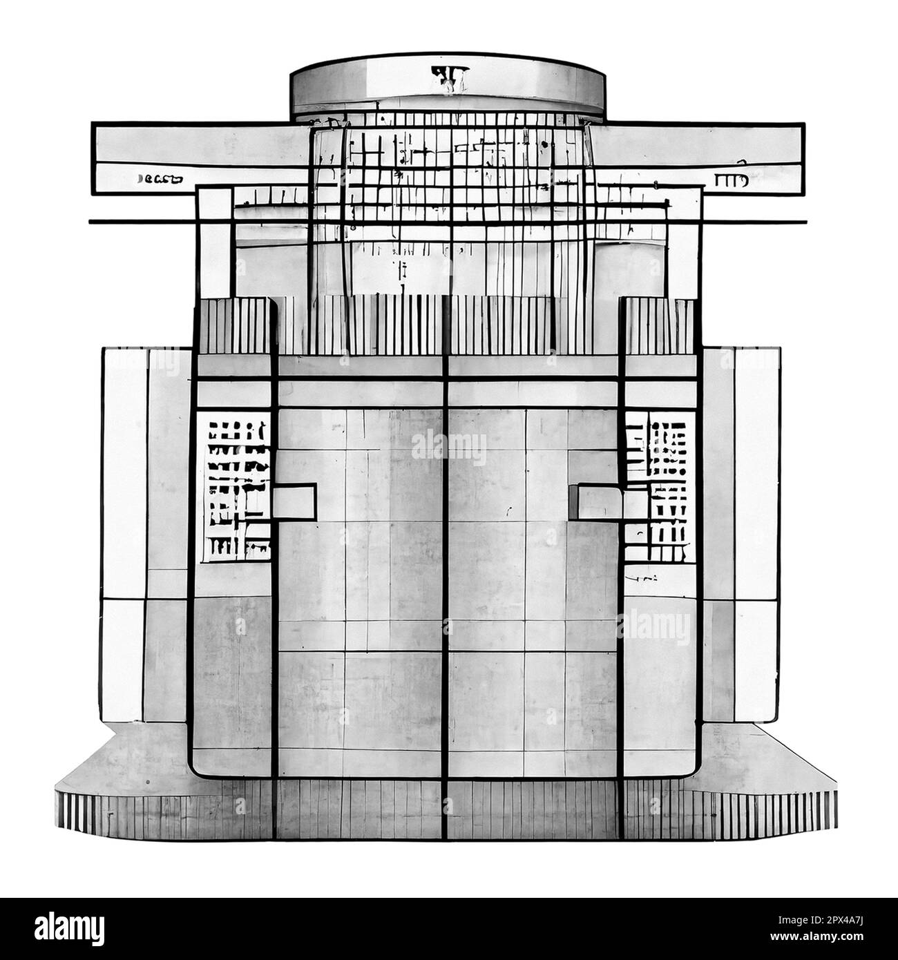 Technical Drawing Of A Nuclear Power Plant Tower Stock Photo - Alamy