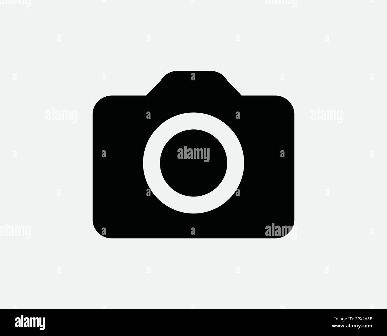 Camera Icon. Black and White Digital Photo Lens Image Capture Film Photography Media Sign Symbol Artwork Graphic Illustration Clipart Vector Cricut Stock Vector