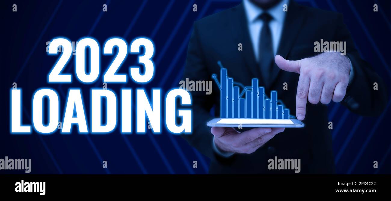 Text caption presenting 2023 Loading, Internet Concept Advertising the ...