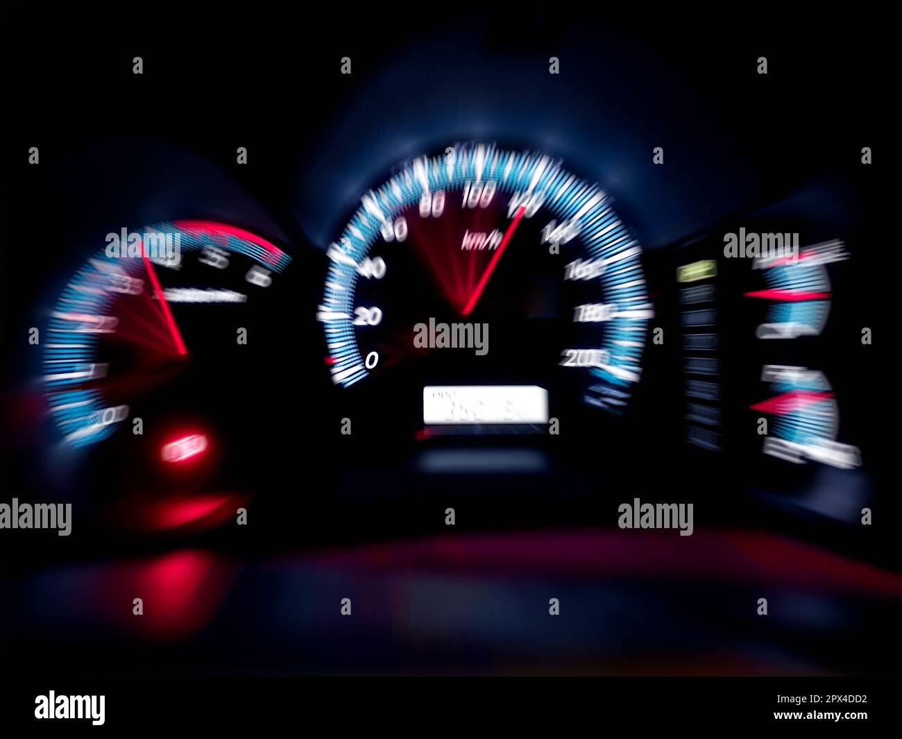 Car Drives Fast at Night, Including Speedometer Stock Photo Alamy