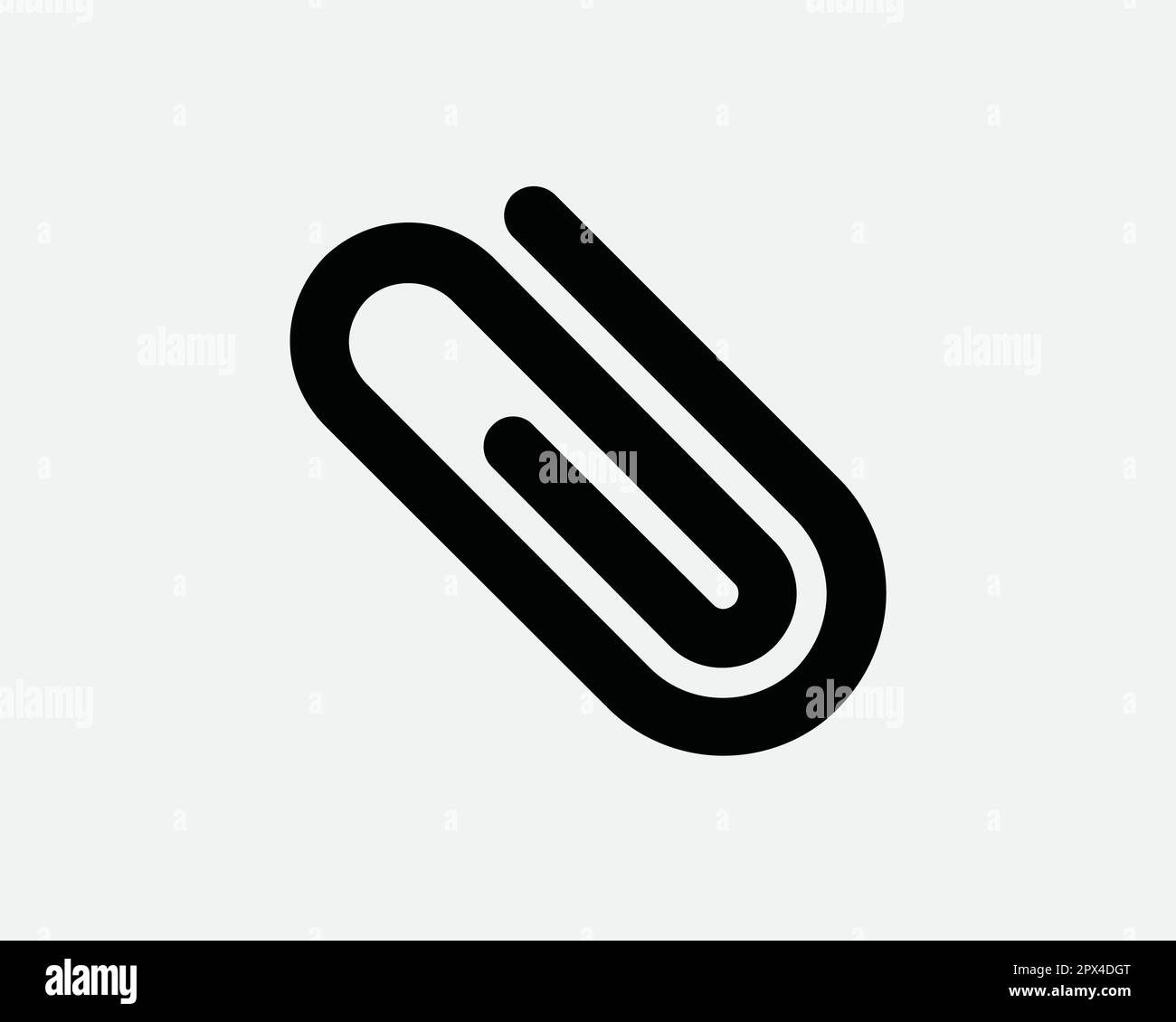 Paperclip Paper Clip Black Icon. File Document Attach Email Attachment Symbol. Office Stationery School Supplies Sign. Vector Graphic Clipart Cricut Stock Vector