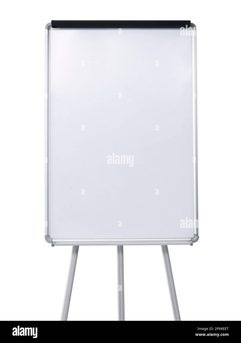 Blank whiteboard and flip chart isolated on white Stock Photo