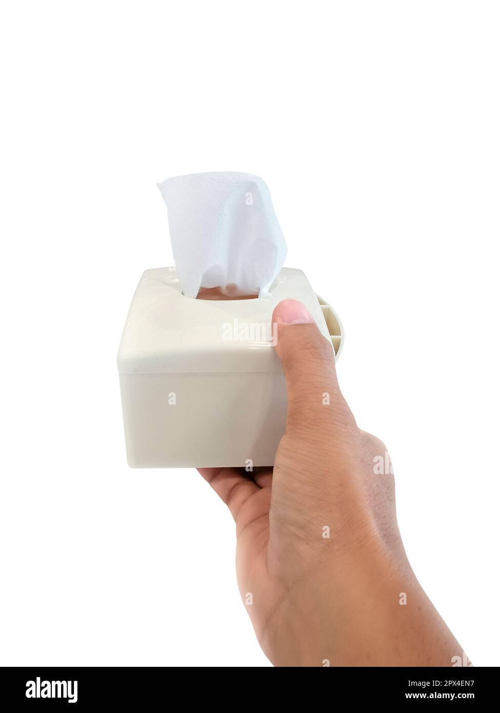 hand hold toilet paper box on a white background Stock Photo Alamy