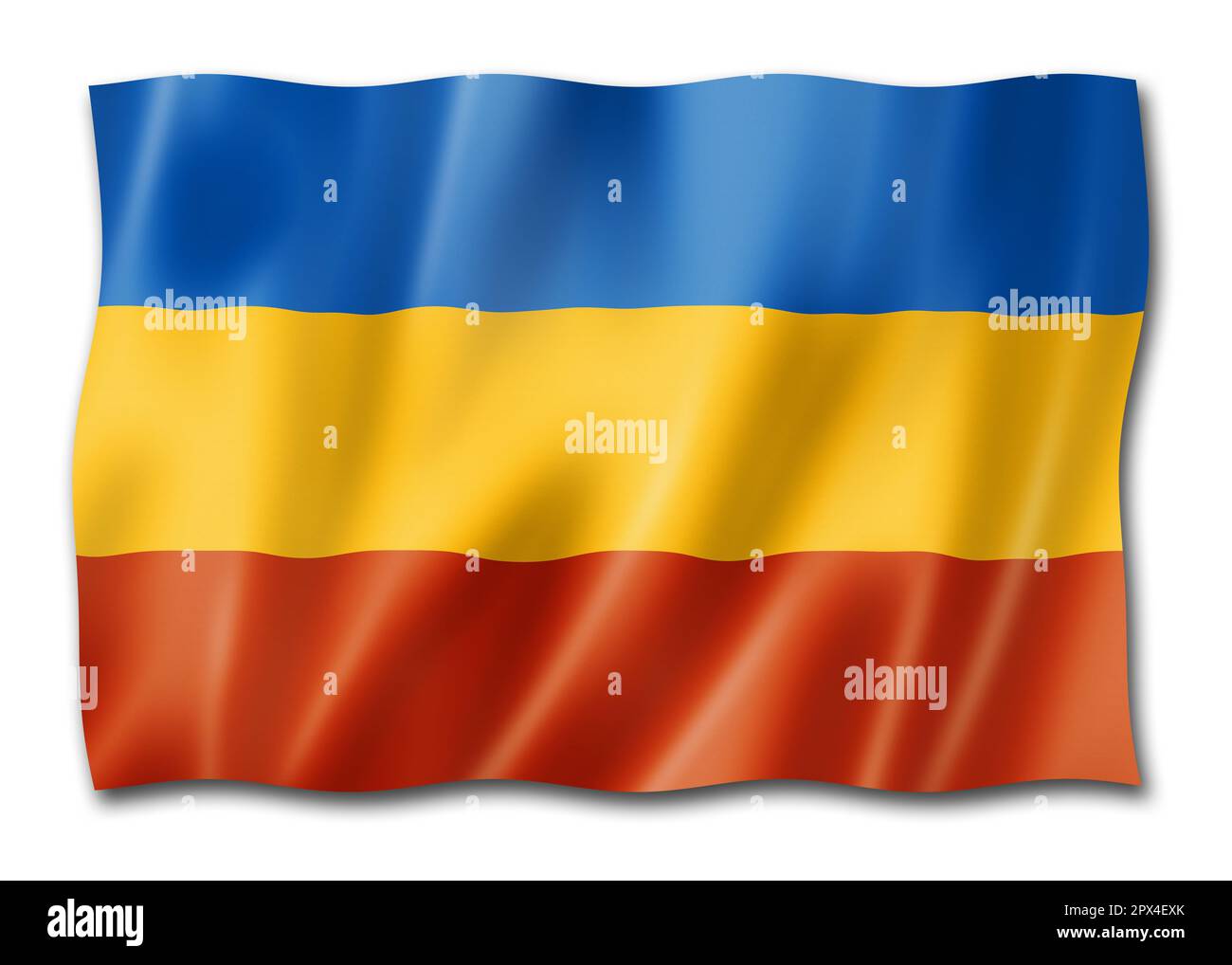 Don Cossacks ethnic flag, Russia. 3D illustration Stock Photo