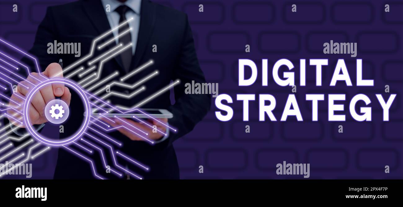 Writing displaying text Digital Strategy, Business concept plan for ...