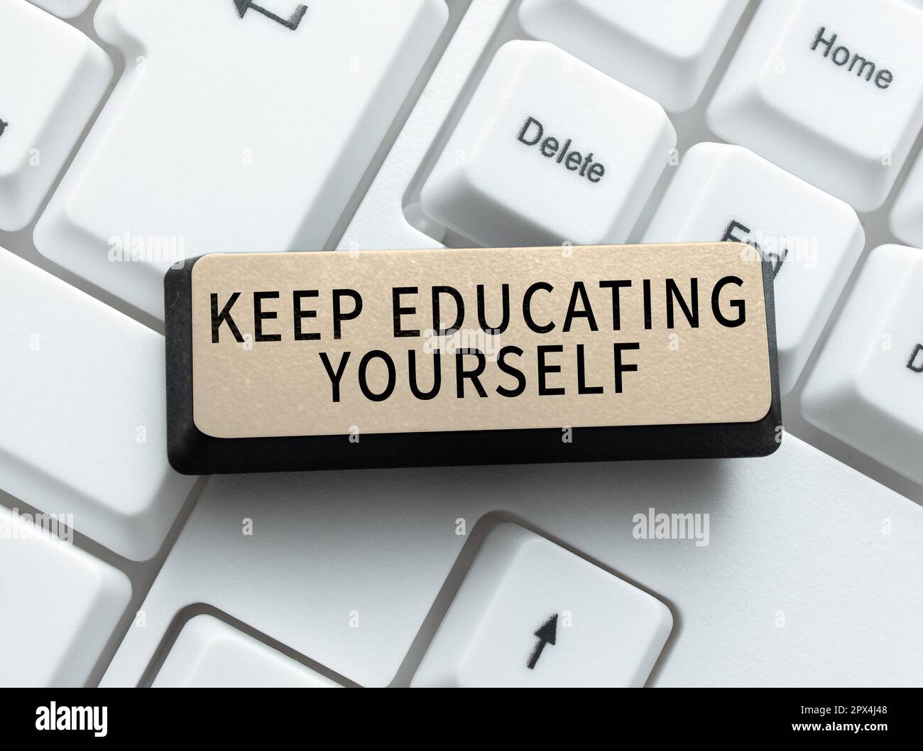 Text sign showing Keep Educating Yourself, Business showcase dont stop studying Improve yourself using Courses Stock Photo