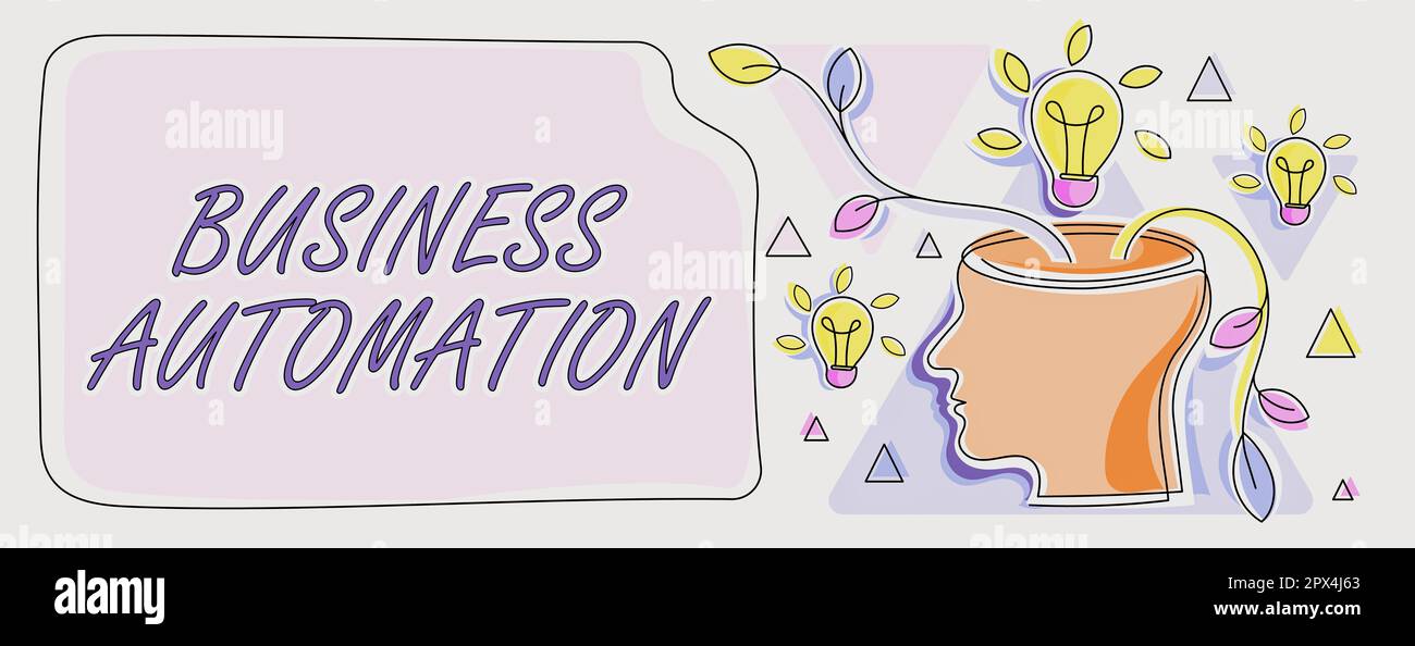 Handwriting text Business Automation, Business showcase for Digital ...