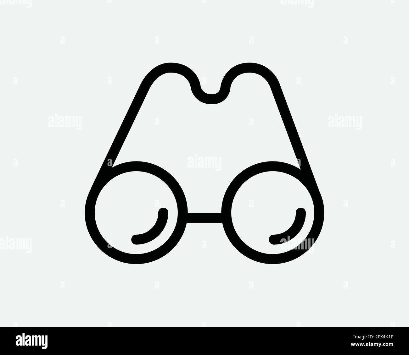 Binocular Line Icon. Optical Vision Watch Look Search View Discovery