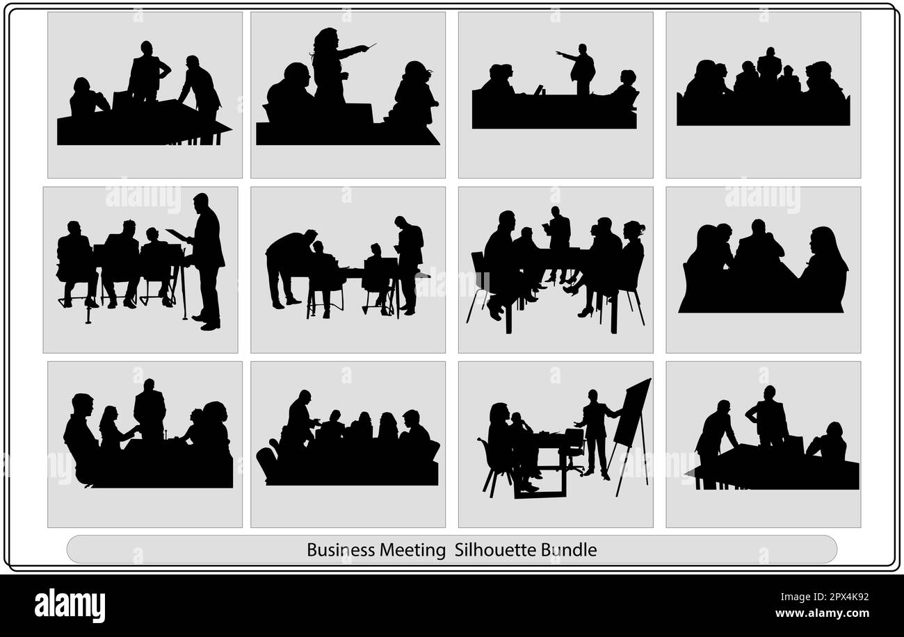 Silhouettes of business people in a conference room. business people