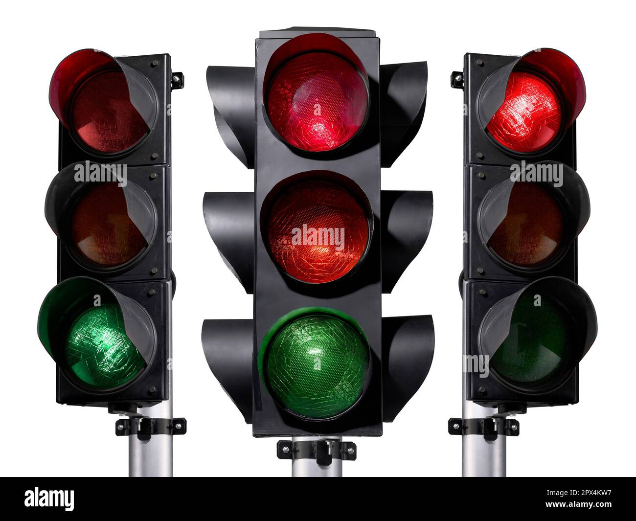 traffic light isolated on white background Stock Photo - Alamy
