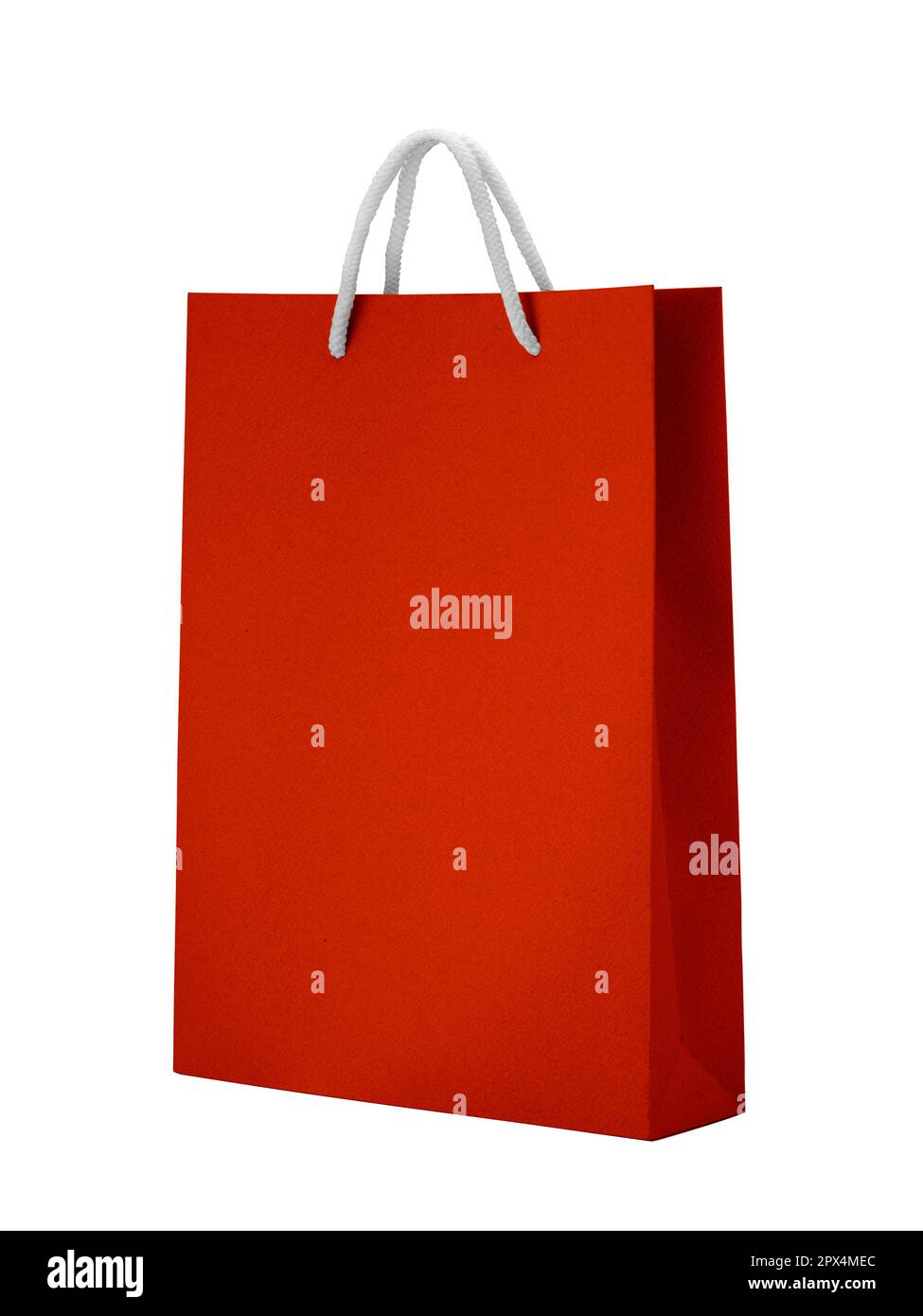 Red empty Paper bag isolated on white background for design Stock Photo ...