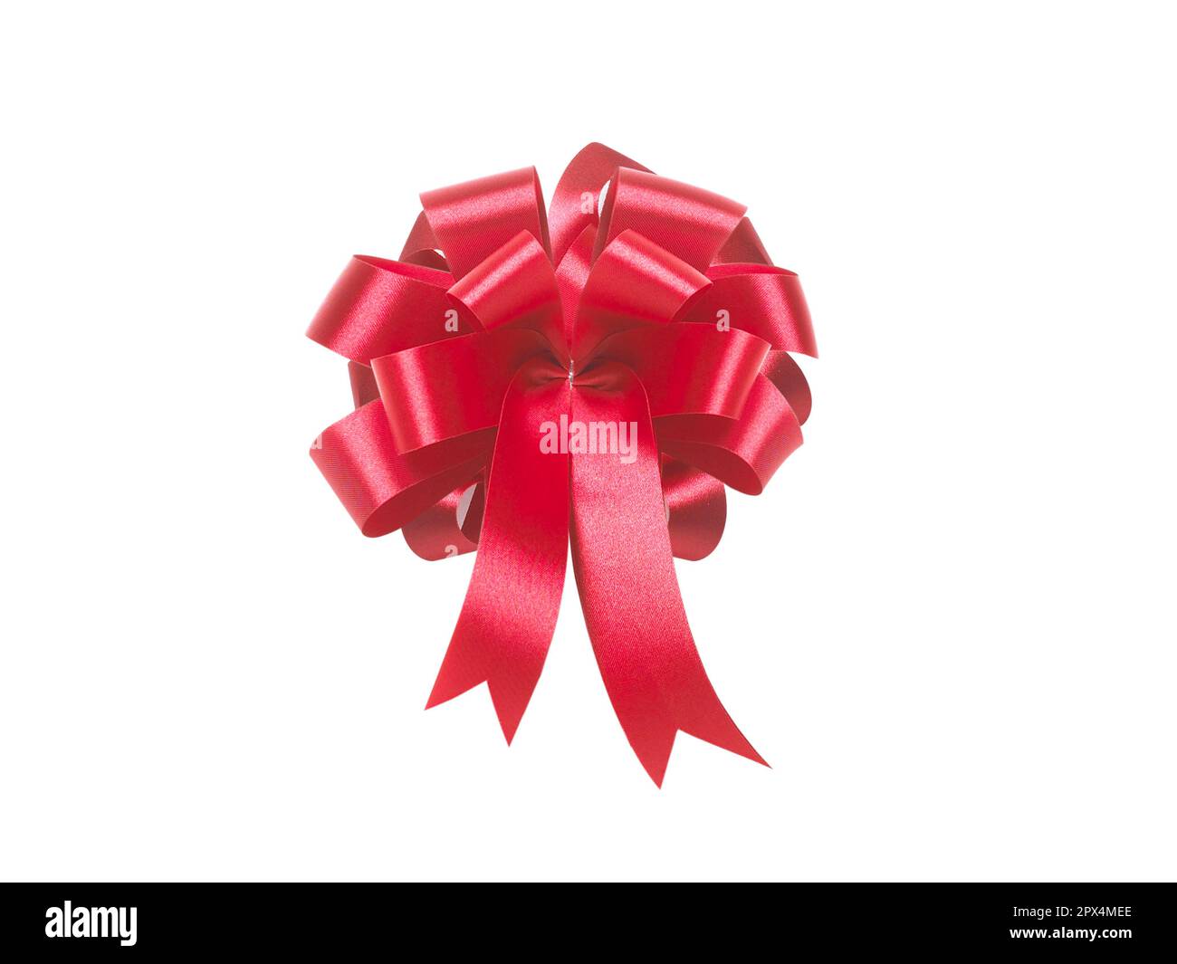 Red ribbon bow isolated on white background Stock Photo - Alamy