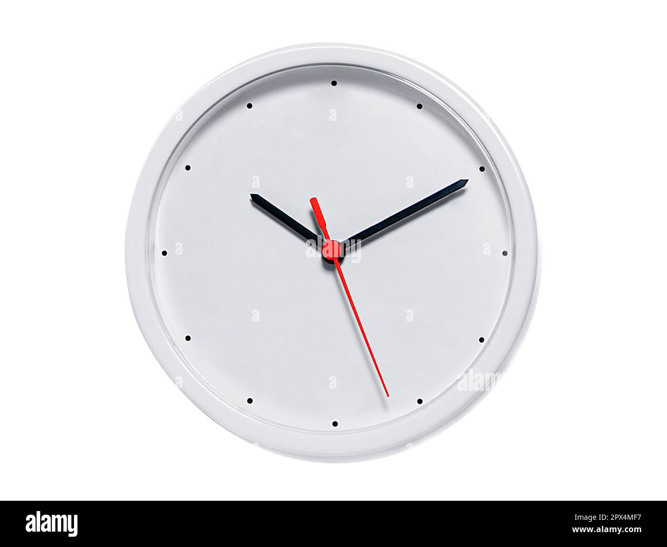 Round wall clock on white background Stock Photo - Alamy