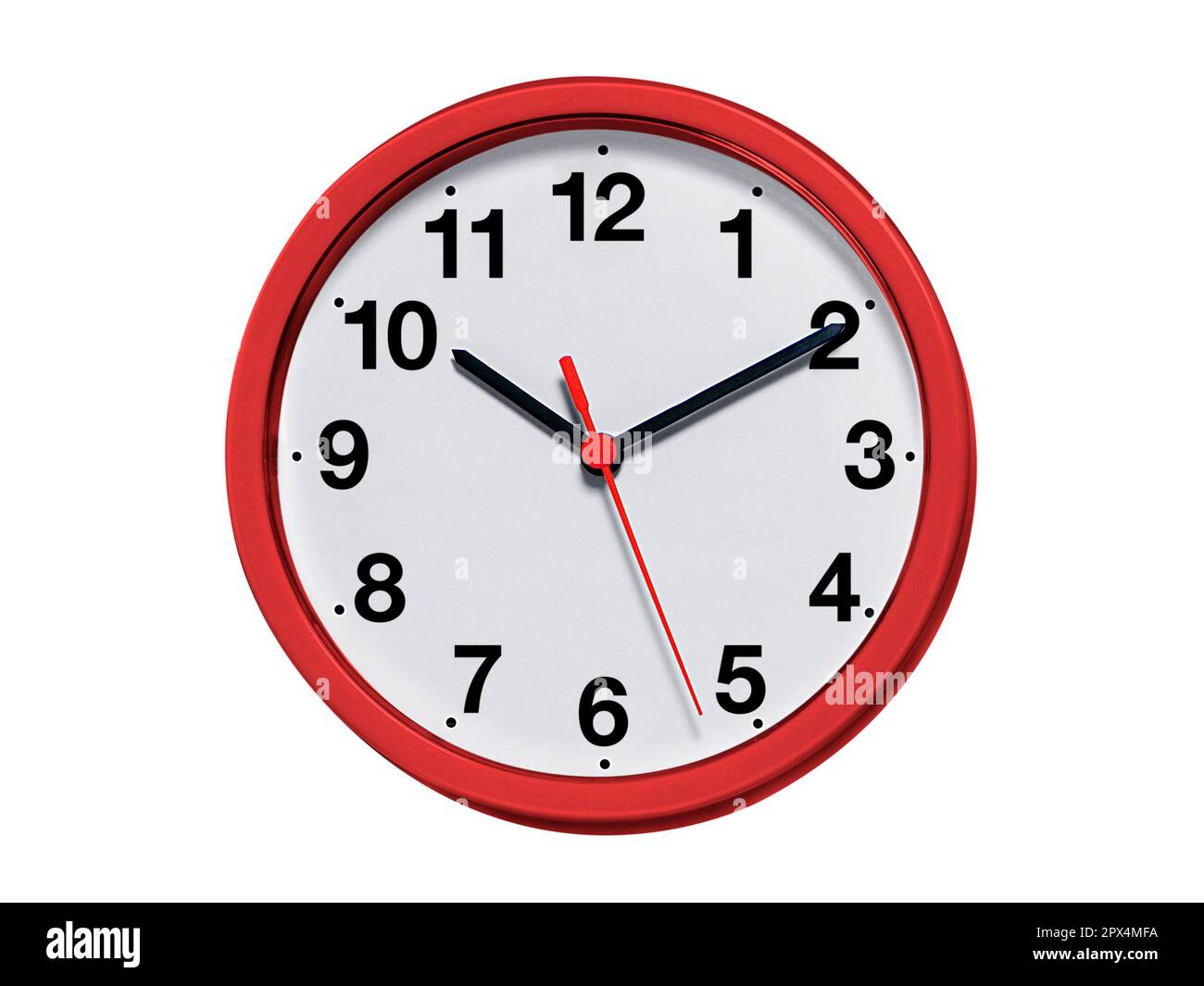 Round wall clock on white background Stock Photo - Alamy