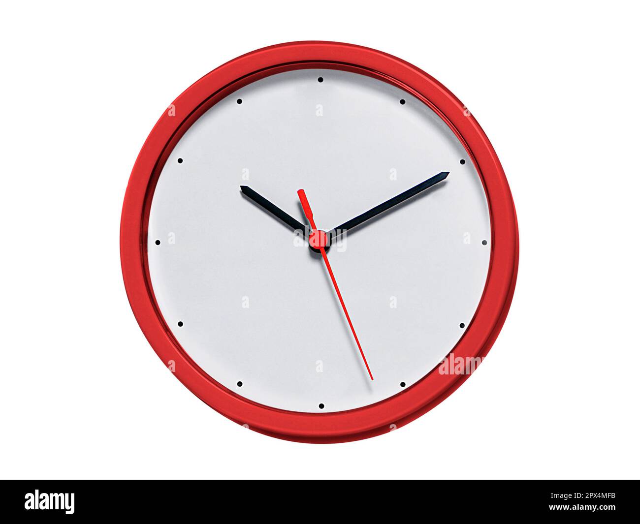 Round wall clock on white background Stock Photo - Alamy