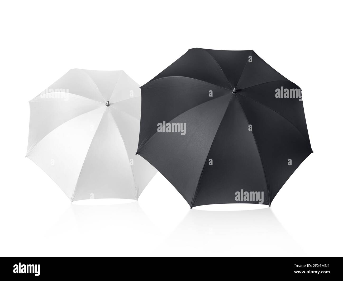 White and black umbrella isolated on white background Stock Photo Alamy