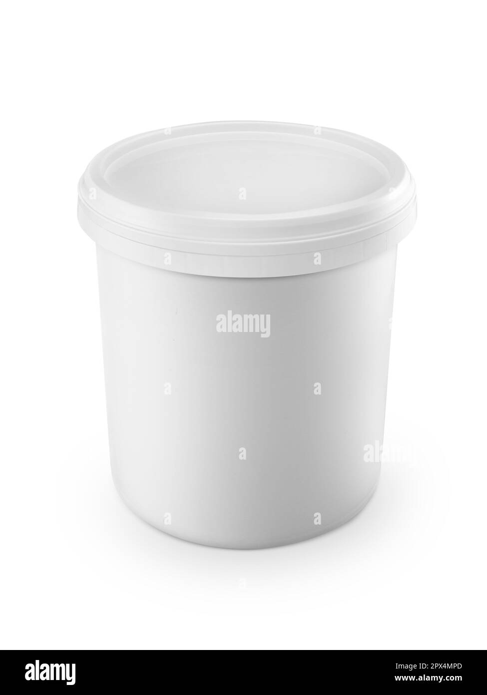 White plastic bucket isolated on a white background Stock Photo Alamy