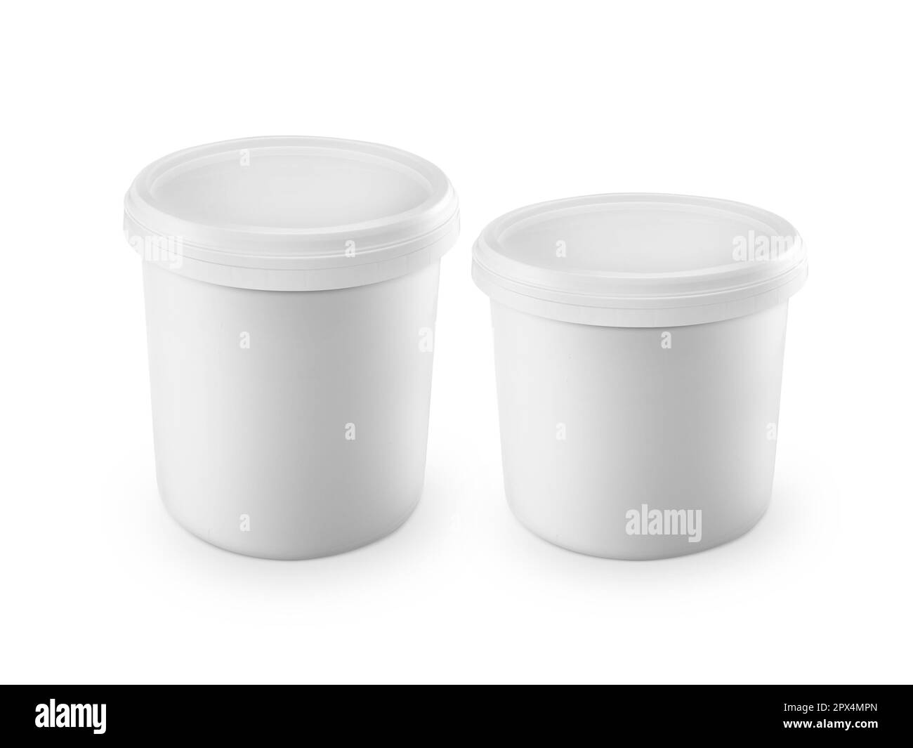 White plastic bucket isolated on a white background Stock Photo Alamy
