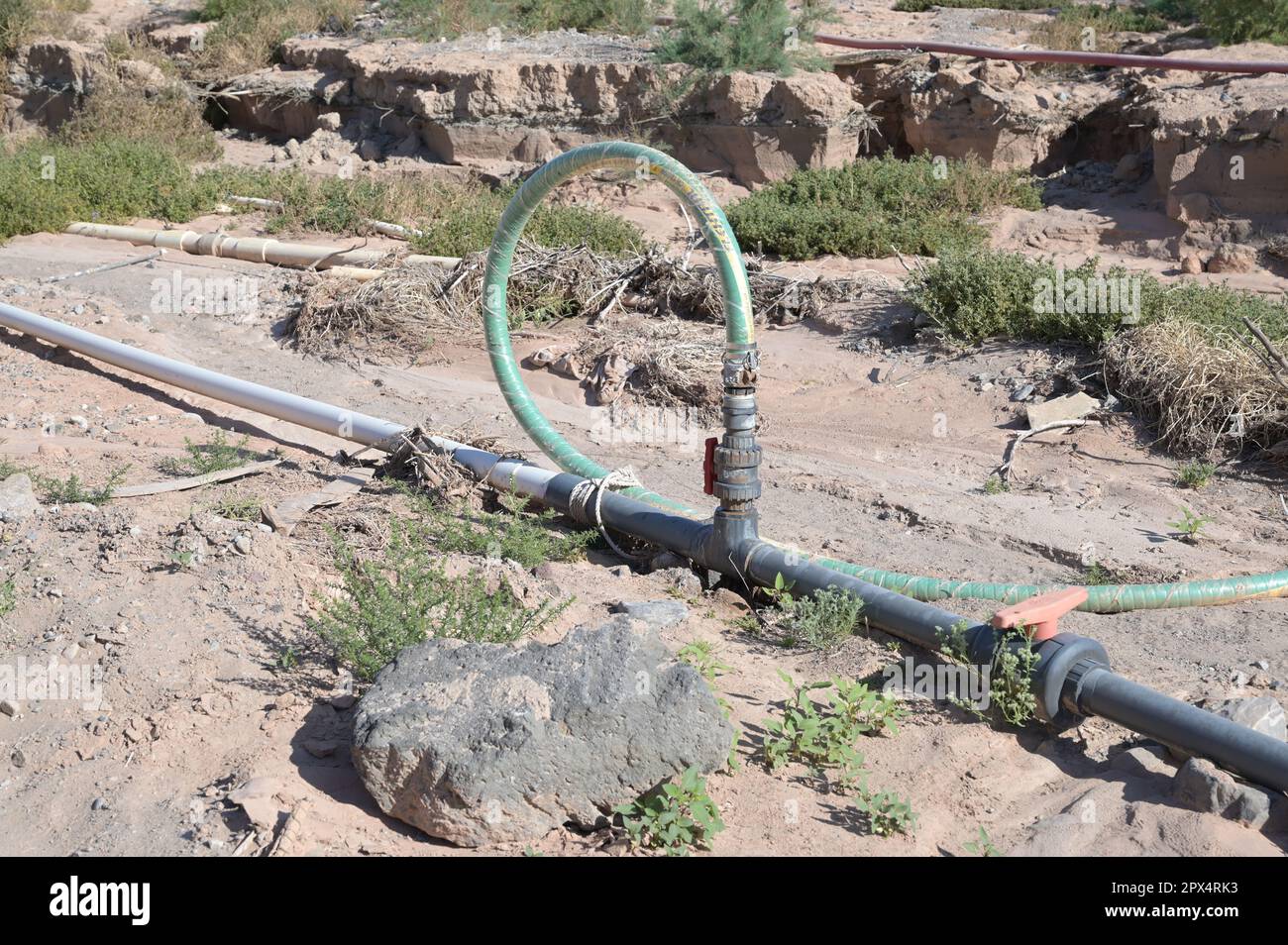A water pipe in the dried up cove of Callville Bay Stock Photo - Alamy
