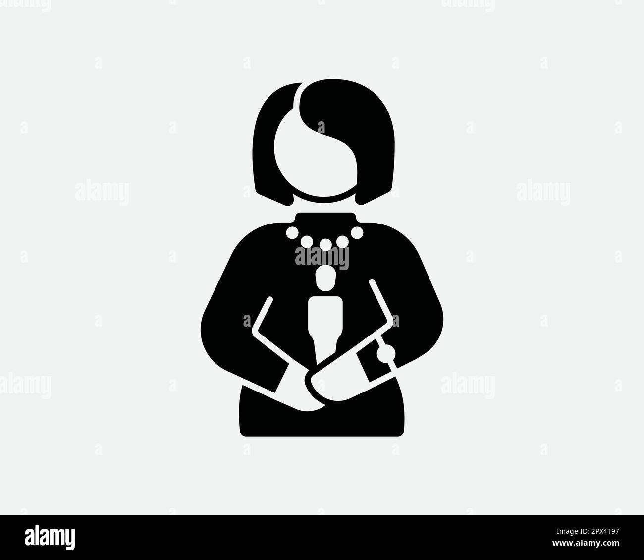 Actress Getting Win Receive Movie Show TV Film Theater Award Recognition Trophy Black and White Icon Sign Symbol Vector Artwork Clipart Illustration Stock Vector