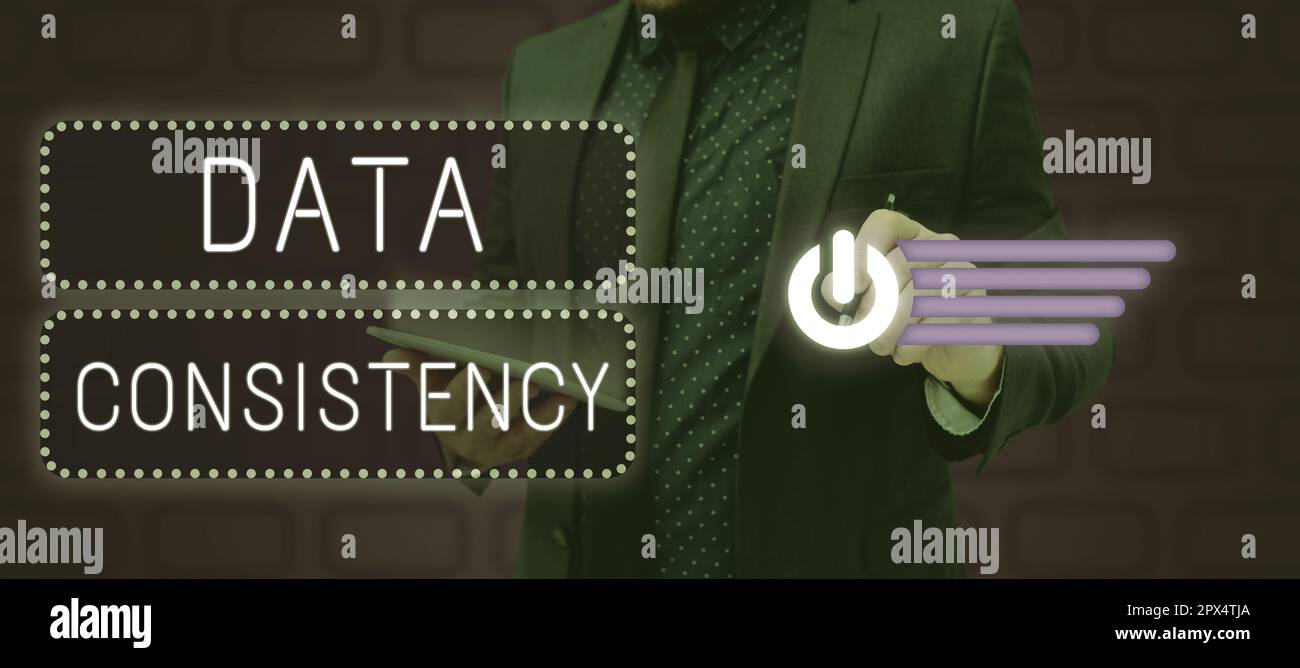 Text caption presenting Data Consistency, Internet Concept data values ...
