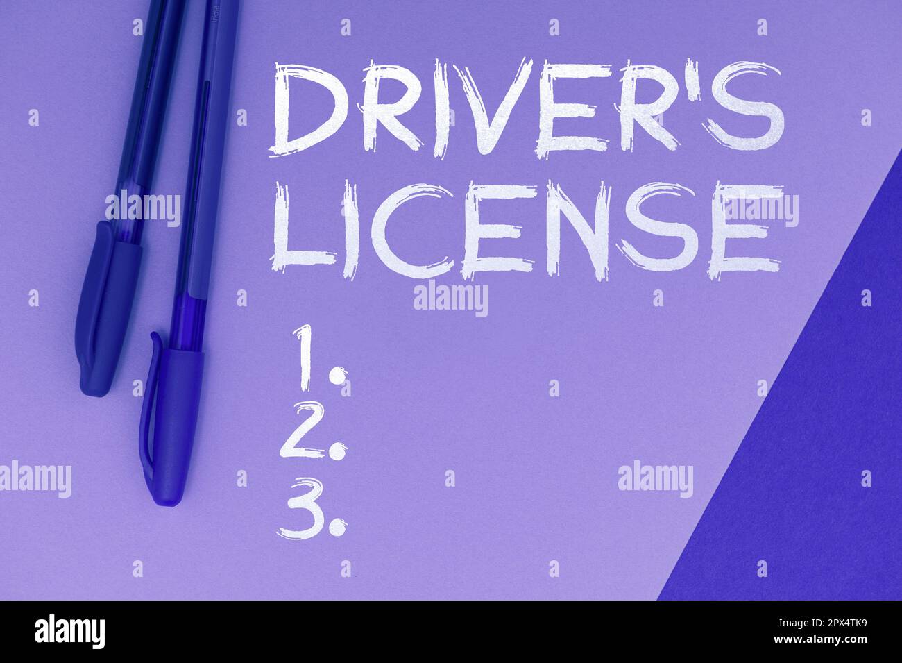 Conceptual caption Driver's License, Business showcase a document permitting a person to drive a motor vehicle Stock Photo