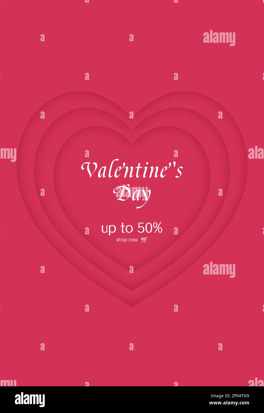 A heart-shaped pattern says Happy Valentine's Day Stock Vector