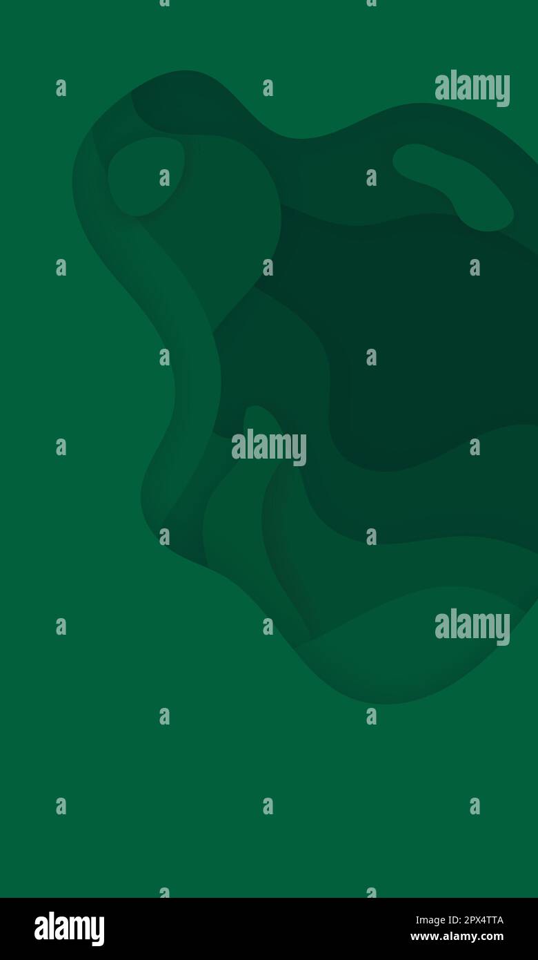Green cutout background, vector illustration Stock Vector
