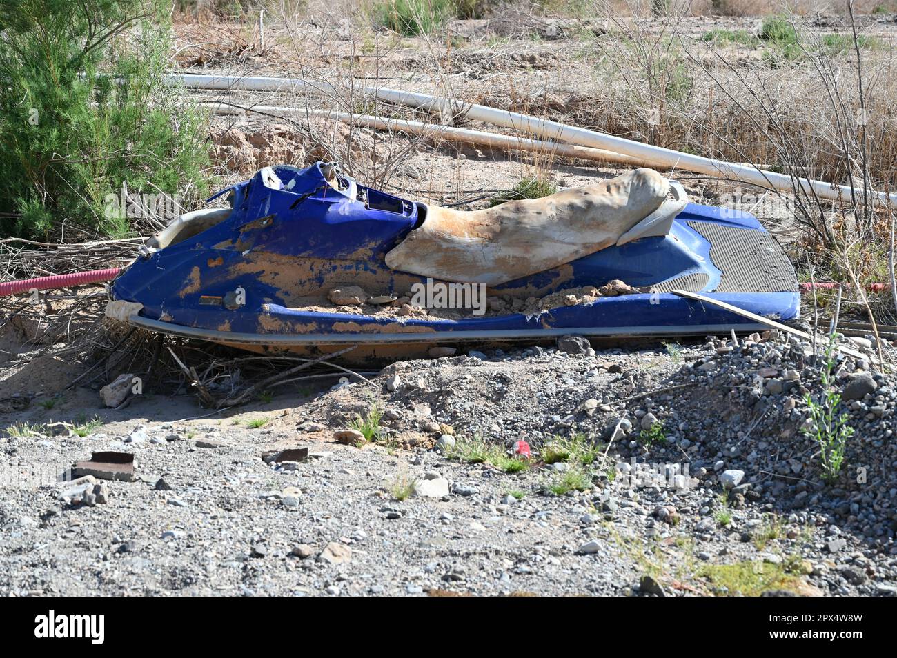 Abandoned Jet Ski during Drought conditions at Callville Bay at Lake