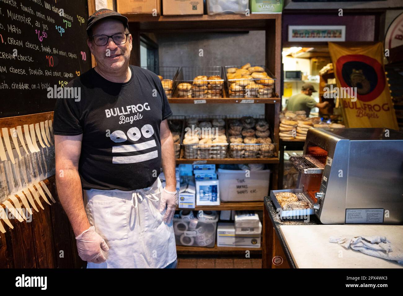 Bullfrog Bagels founder and owner Jeremiah Cohen is seen at his