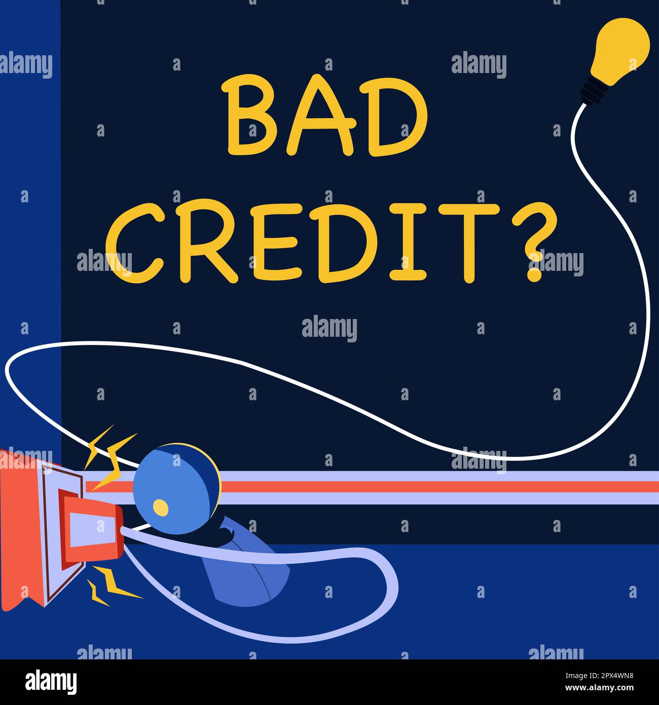 Sign displaying Bad Credit, Conceptual photo offering help after going