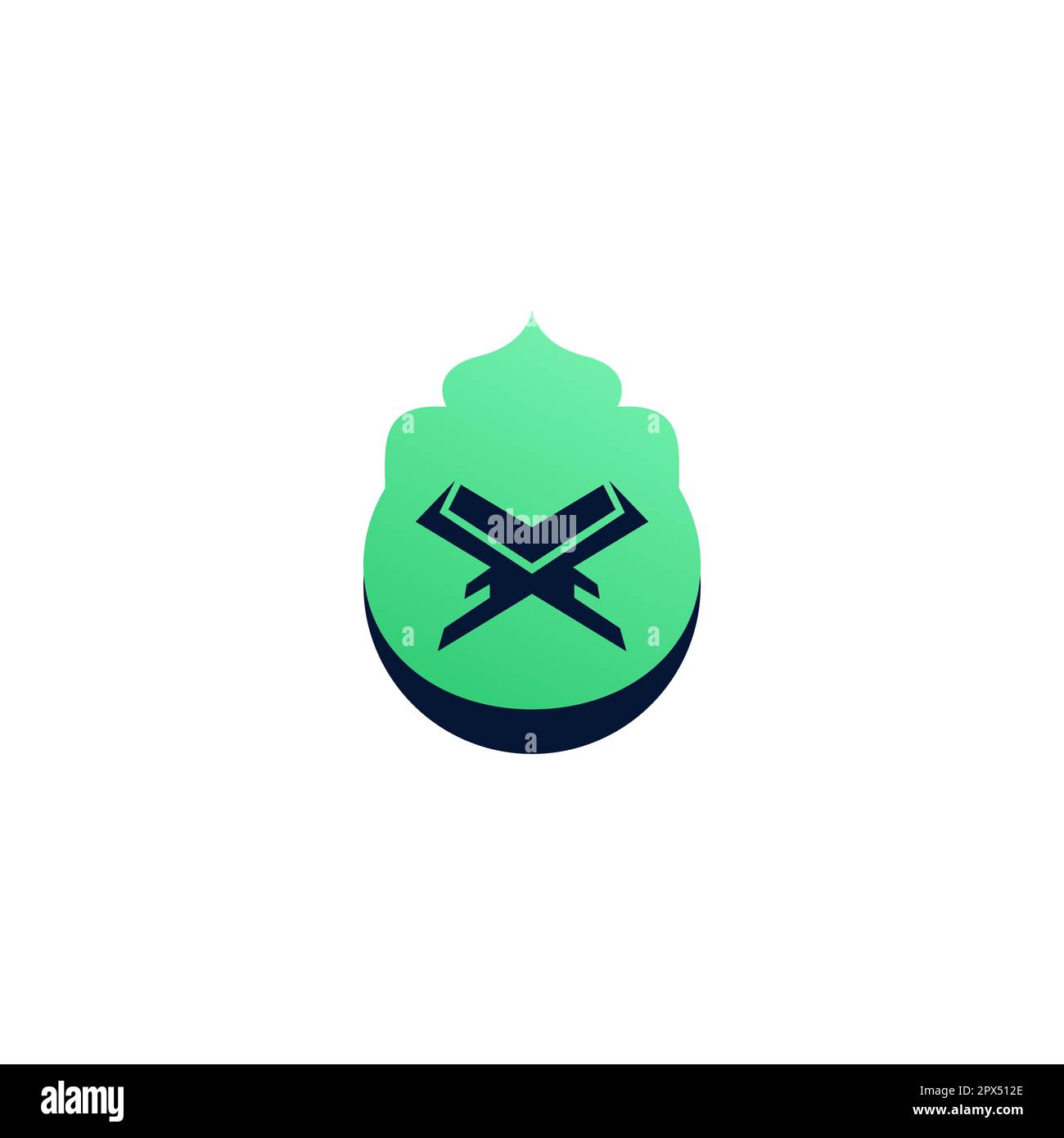 Logo islamic quran, modern icon with green color, symbol tahfidz quran. Stock Vector