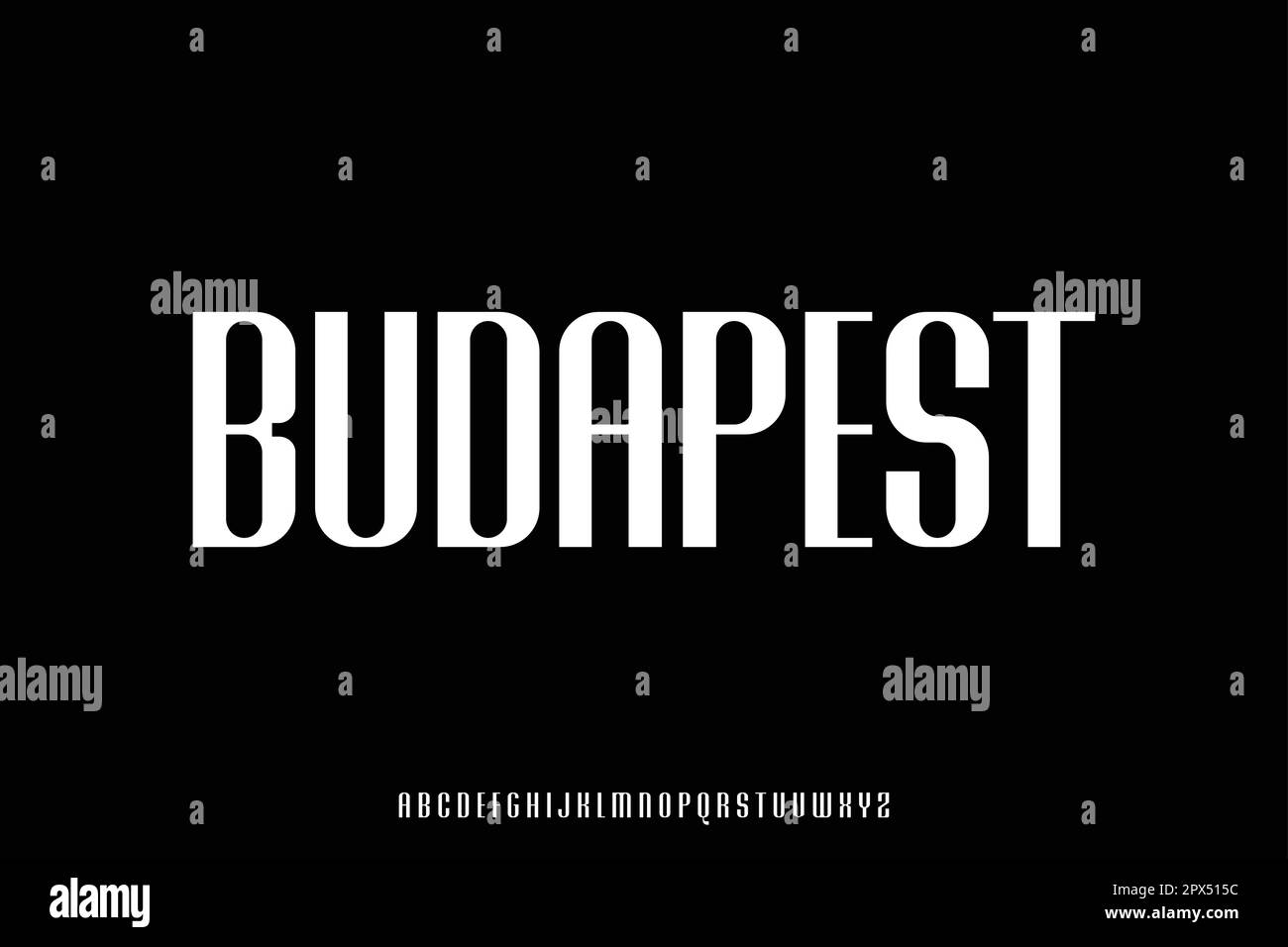 Elegant condensed display font vector Stock Vector