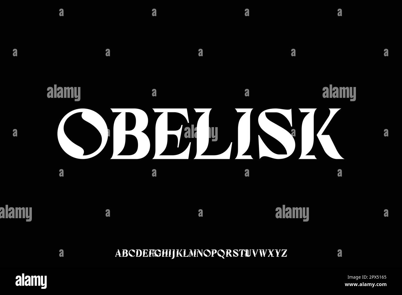 Unique decorative serif display font vector Stock Vector