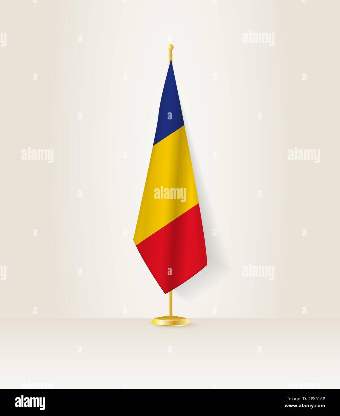 Romanian Sign Romania flag on a flag stand. Vector illustration Stock Vector Image ...