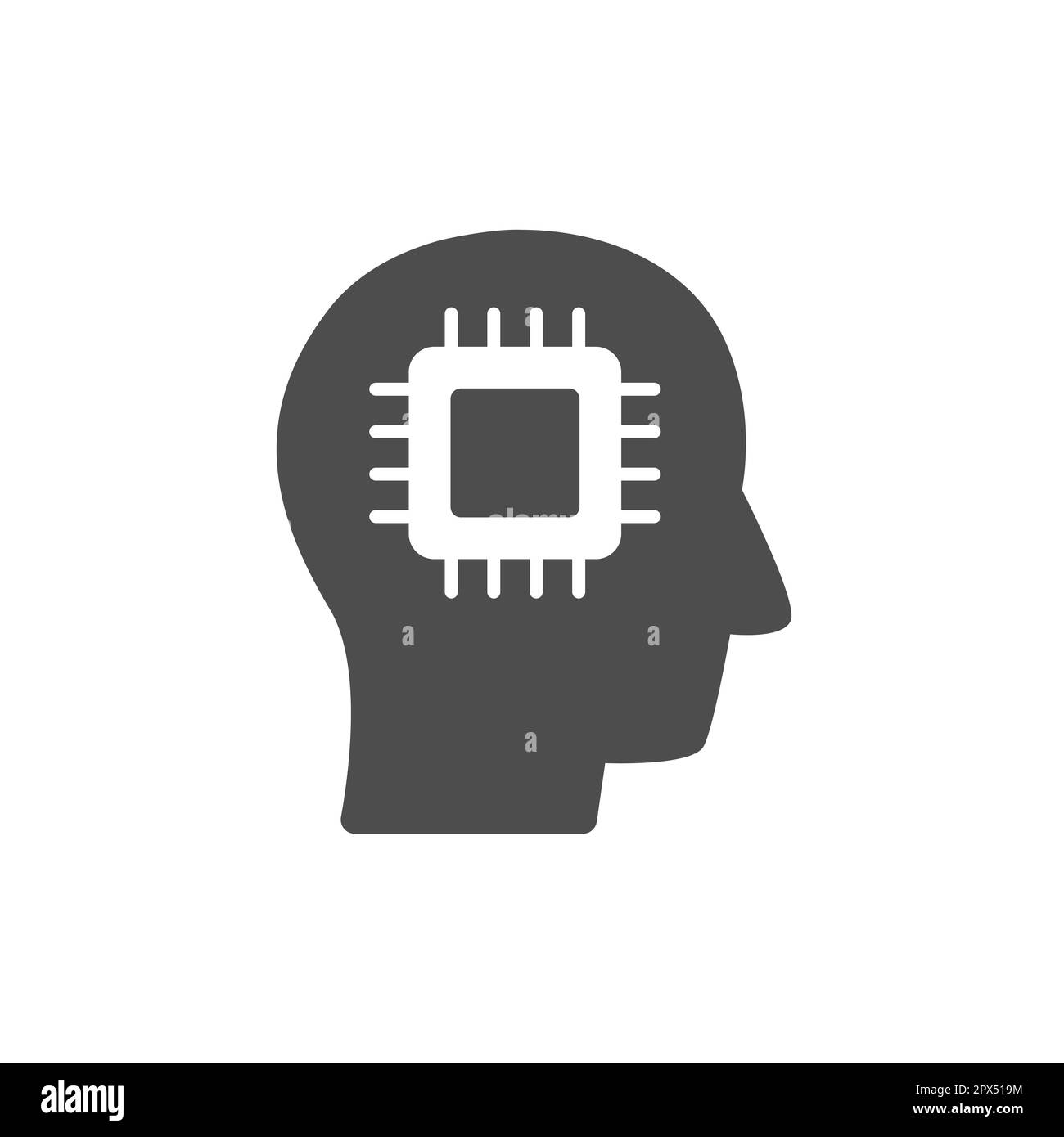 artificial intelligence silhouette vector icon Stock Vector Image & Art ...