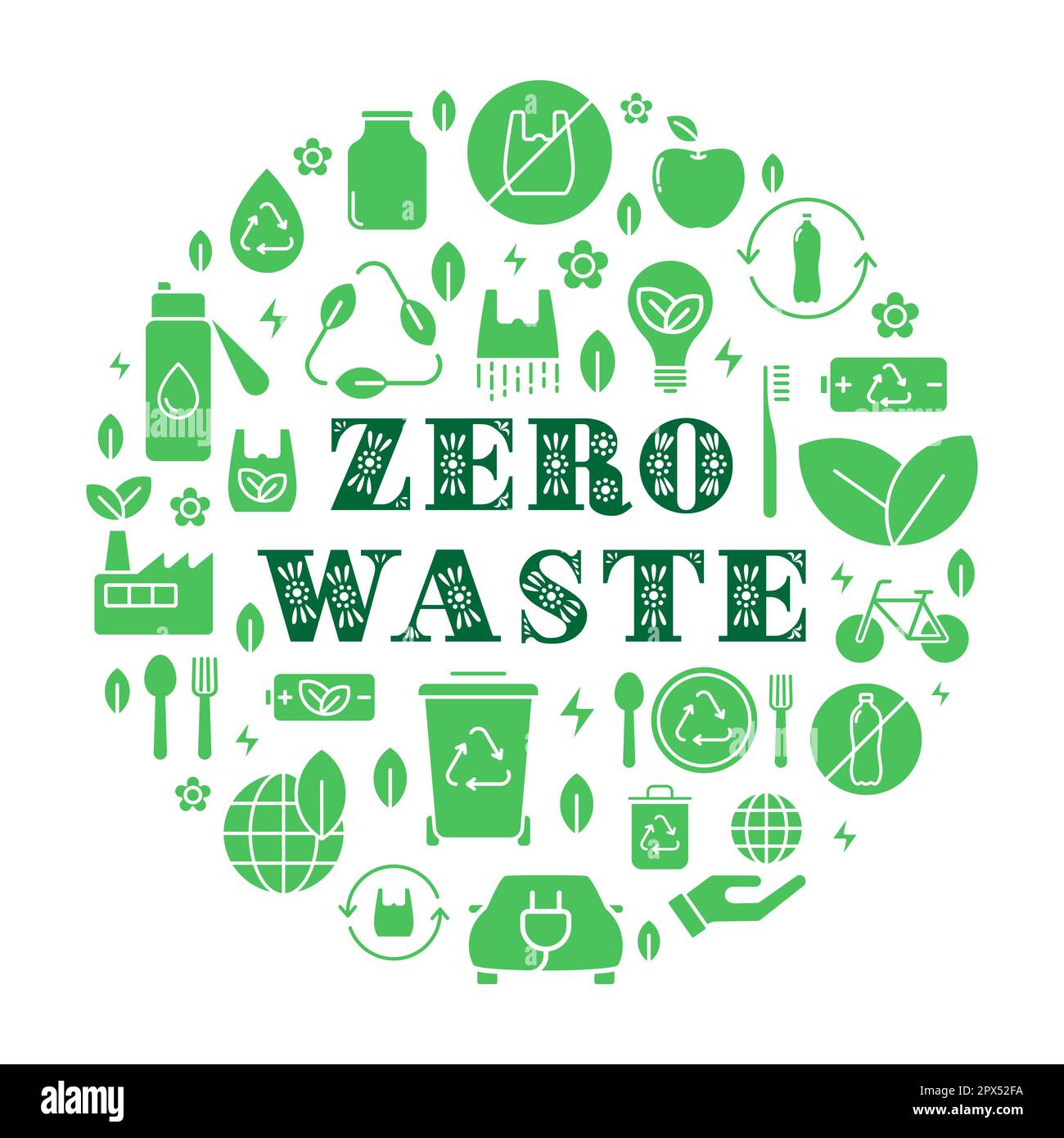 zero waste green vector illustration Stock Vector Image & Art - Alamy