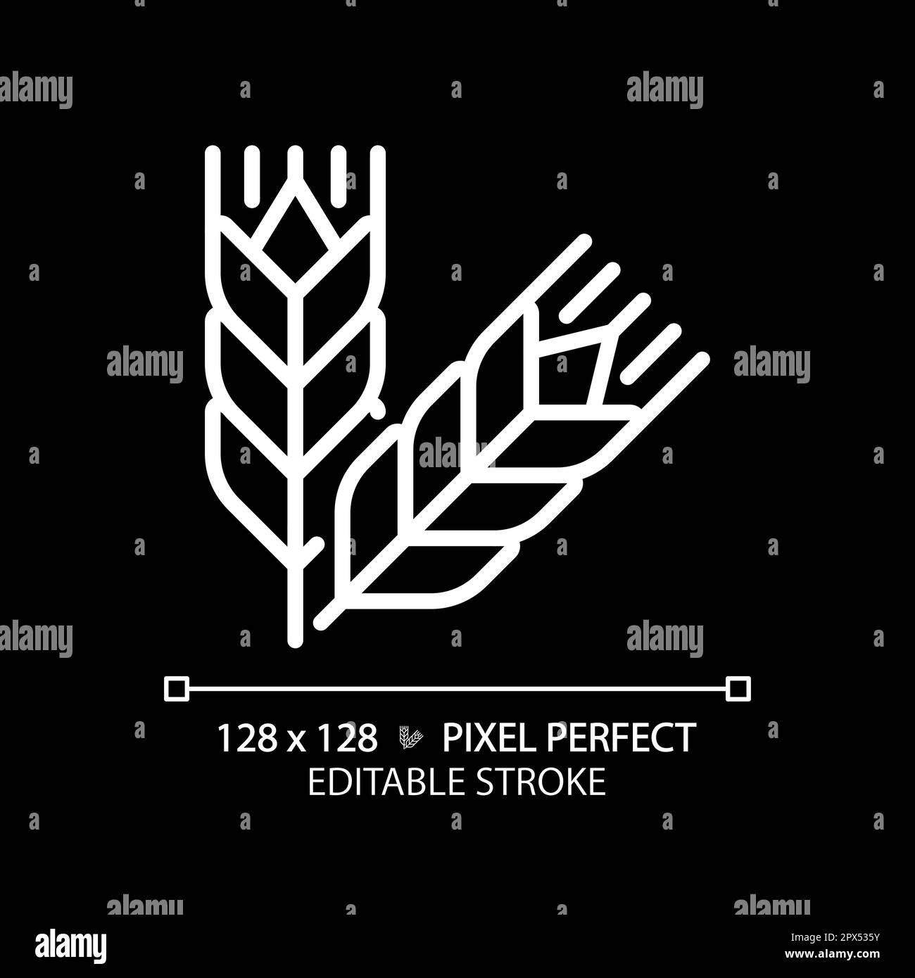 Food grains pixel perfect white linear icon for dark theme Stock Vector ...