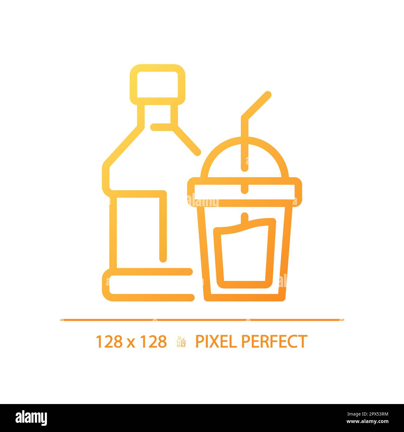 Beverage pixel perfect gradient linear vector icon Stock Vector