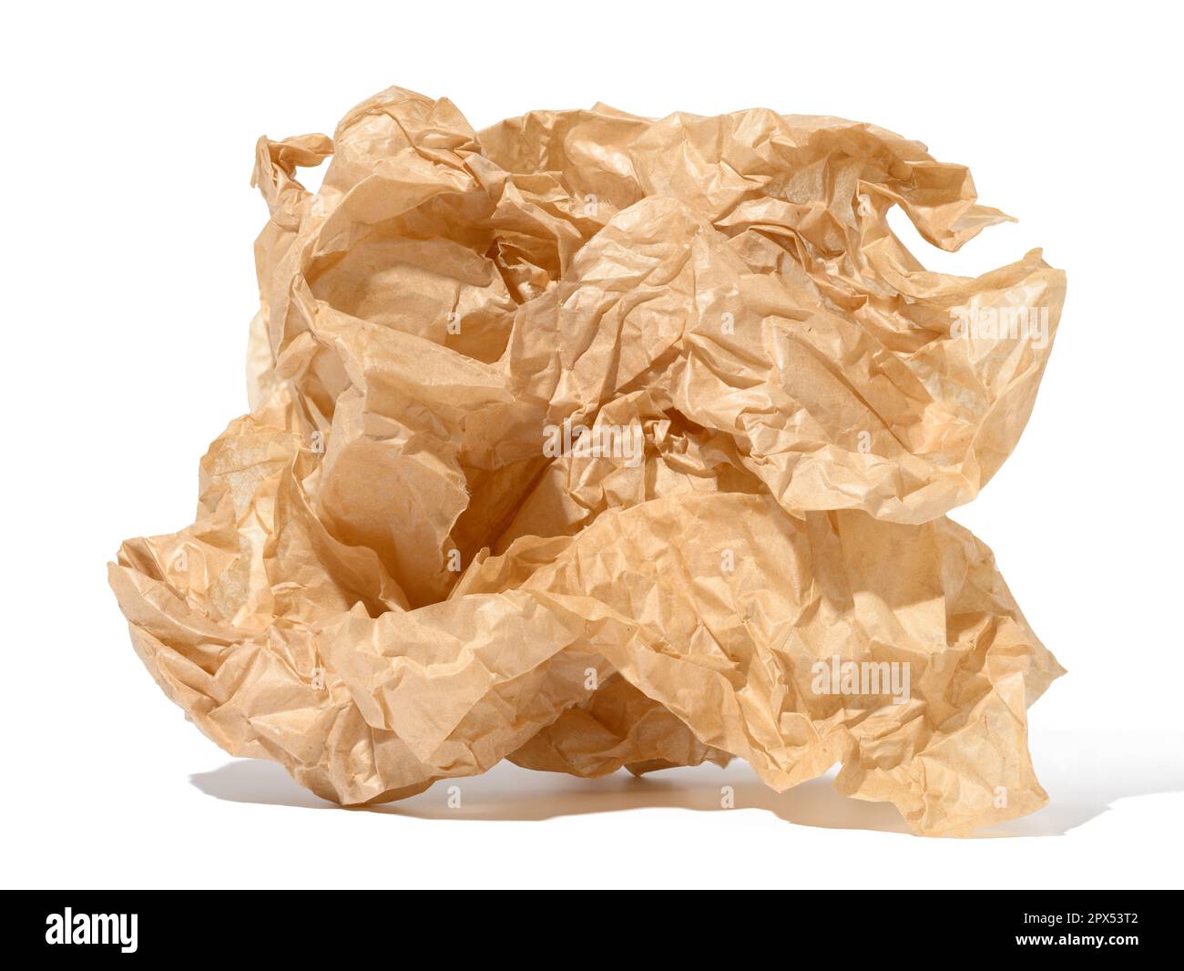 Office basket with crumpled paper isolated on white background