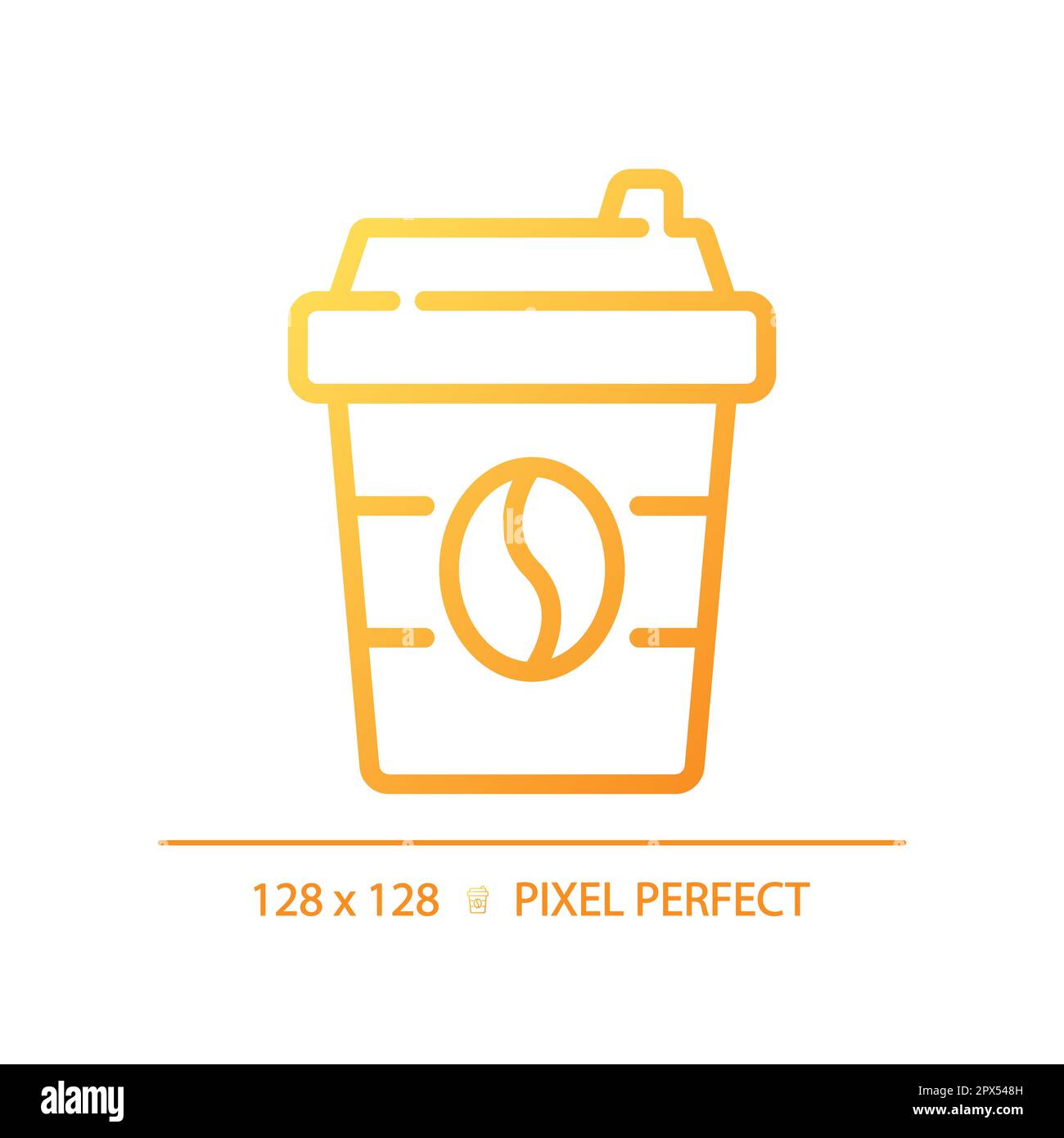 Coffee pixel perfect gradient linear vector icon Stock Vector